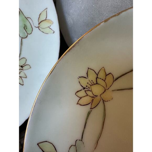 Antique MZ Austria bunny dessert Plates Set of 2 White Gold Gilt children 7” - Picture 4 of 10